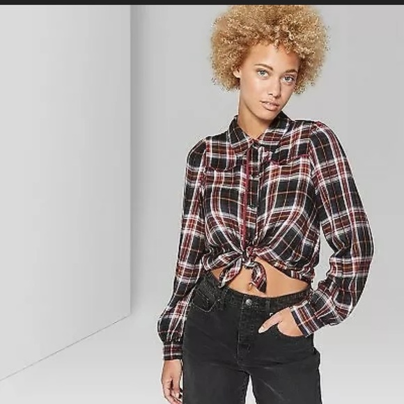 Wild Fable western style cropped flannel shirt - Picture 3 of 3
